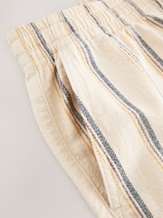 Ecru Stripe Drawstring Waist Shorts - Image 9 of 9