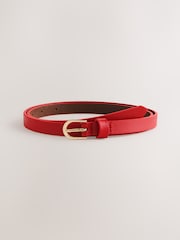 Red Skinny Leather Belt - Image 4 of 6