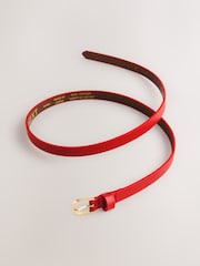 Red Skinny Leather Belt - Image 5 of 6