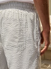 Sage Green Jersey Seersucker Stripe Shorts - Image 5 of 8