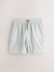Sage Green Jersey Seersucker Stripe Shorts - Image 6 of 8