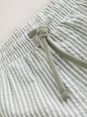 Sage Green Jersey Seersucker Stripe Shorts - Image 7 of 8