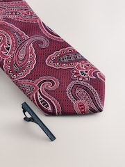 Burgundy Red Pattern Tie - Image 2 of 3