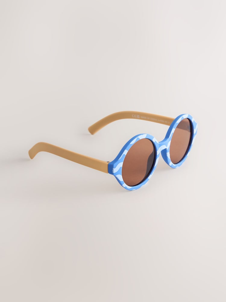 Blue/Yellow Round Sunglasses - Image 2 of 4