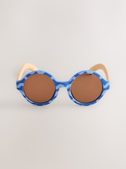Blue/Yellow Round Sunglasses - Image 3 of 4