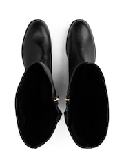 Tommy Hilfiger Black Leather TH Monogram Buckle Riding Boots - Image 5 of 7