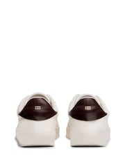 Tommy Hilfiger White Heritage Shiny Leather Trainers - Image 4 of 6