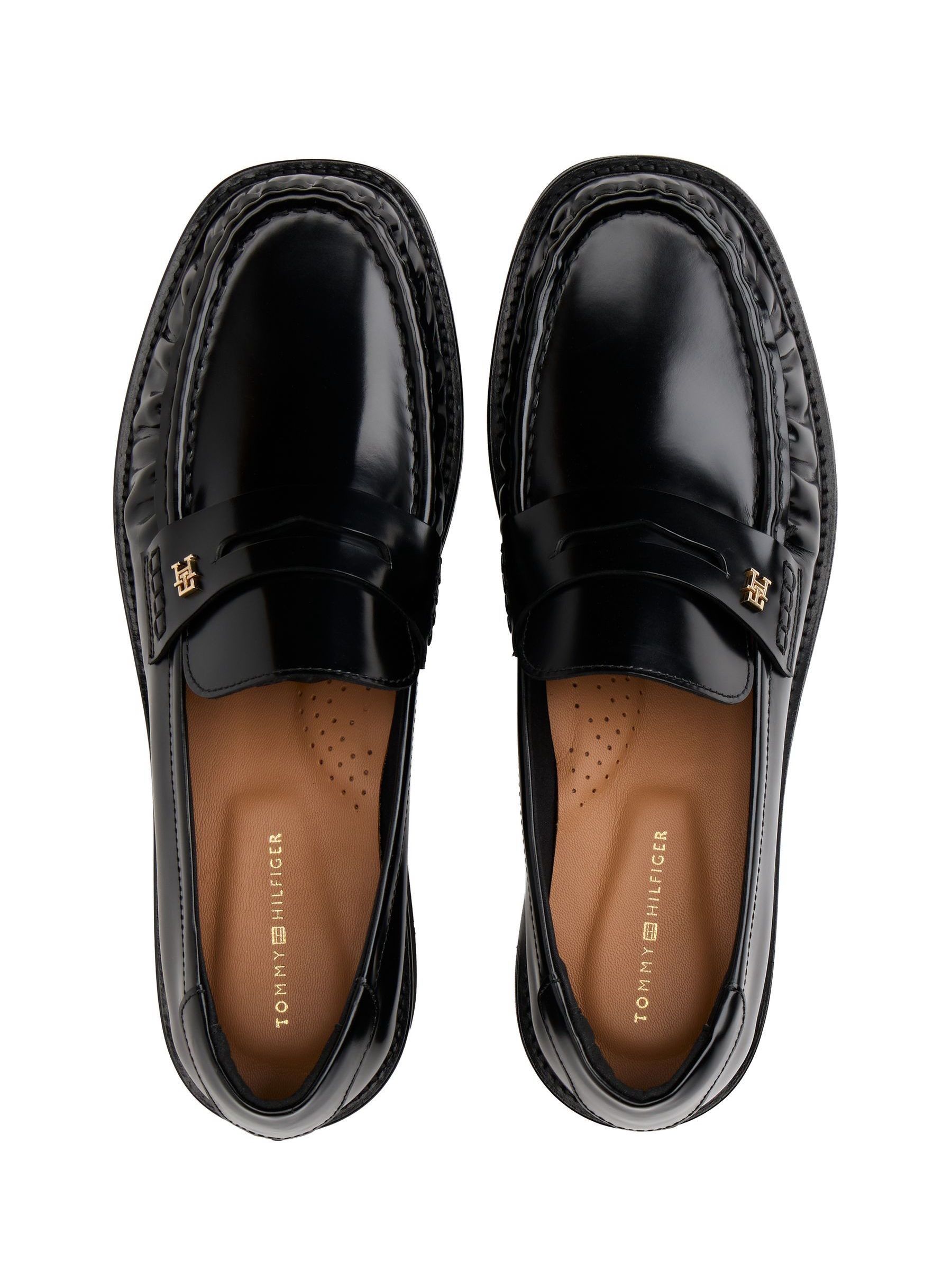 Buy Tommy Hilfiger Black Leather Square Toe Loafers from Next USA