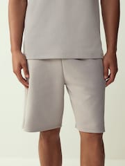 Light Grey Straight Fit Zip Pocket Jersey Shorts - Image 1 of 5