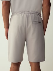 Light Grey Straight Fit Zip Pocket Jersey Shorts - Image 2 of 5