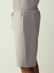 Light Grey Straight Fit Zip Pocket Jersey Shorts - Image 3 of 5