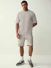 Light Grey Straight Fit Zip Pocket Jersey Shorts - Image 5 of 5