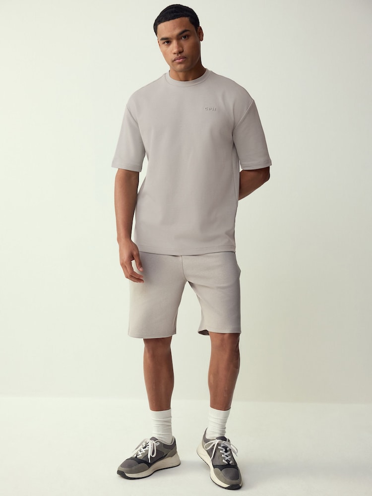 Light Grey Straight Fit Zip Pocket Jersey Shorts - Image 5 of 5