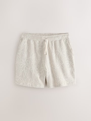 Neutral Jersey Floral Patterned Shorts - Image 1 of 3