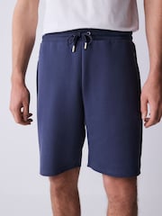 Bleumarin - Croi drept - Pantaloni scurți din tricot cu buzunare cu fermoar - Imaginea 1 din 9