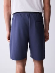 Bleumarin - Croi drept - Pantaloni scurți din tricot cu buzunare cu fermoar - Imaginea 2 din 9