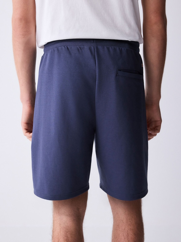 Bleumarin - Croi drept - Pantaloni scurți din tricot cu buzunare cu fermoar - Imaginea 2 din 9