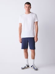 Bleumarin - Croi drept - Pantaloni scurți din tricot cu buzunare cu fermoar - Imaginea 3 din 9