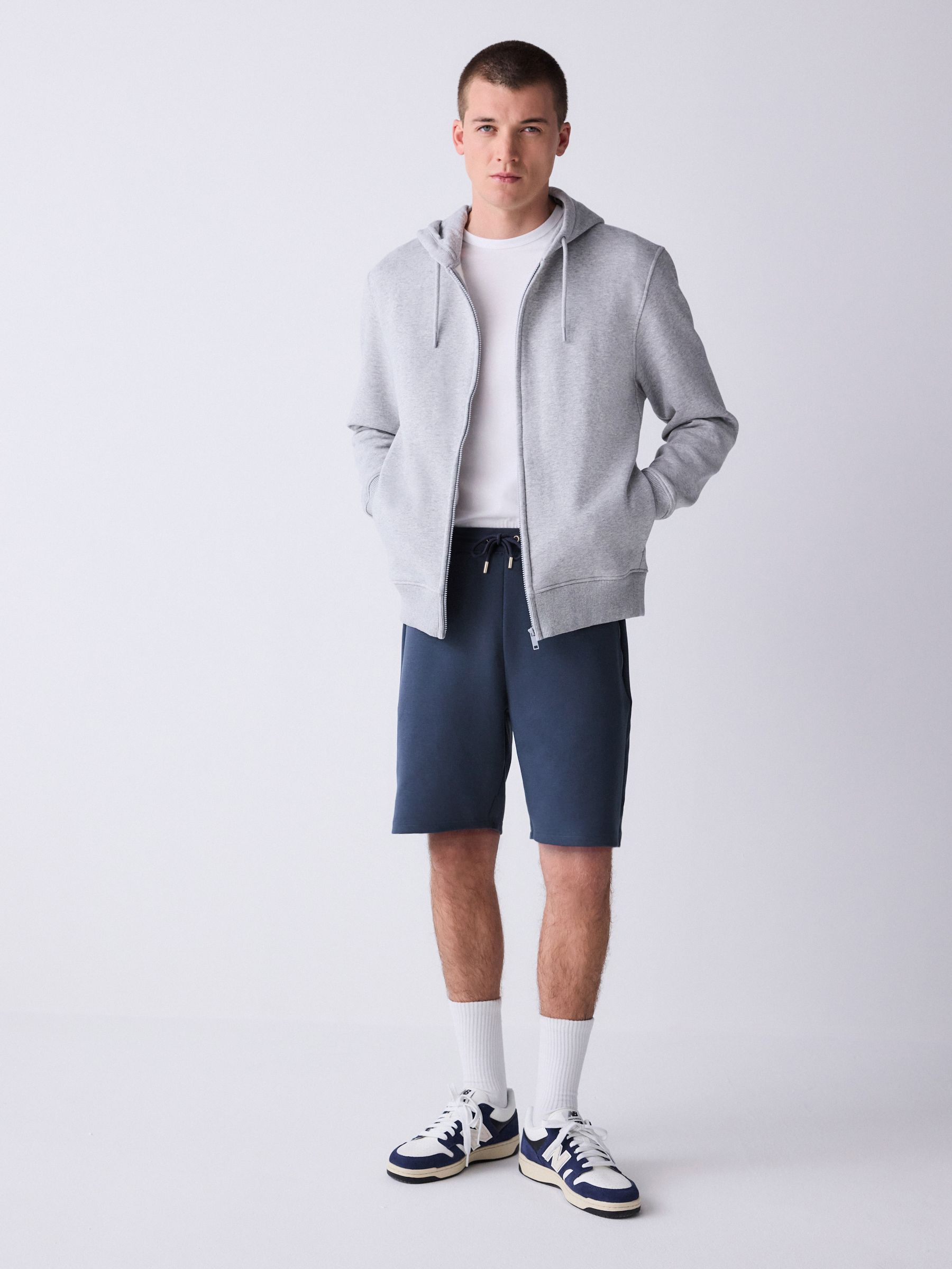 Buy Navy Straight Fit Zip Pocket Jersey Shorts from Next USA