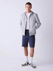 Bleumarin - Croi drept - Pantaloni scurți din tricot cu buzunare cu fermoar - Imaginea 4 din 9