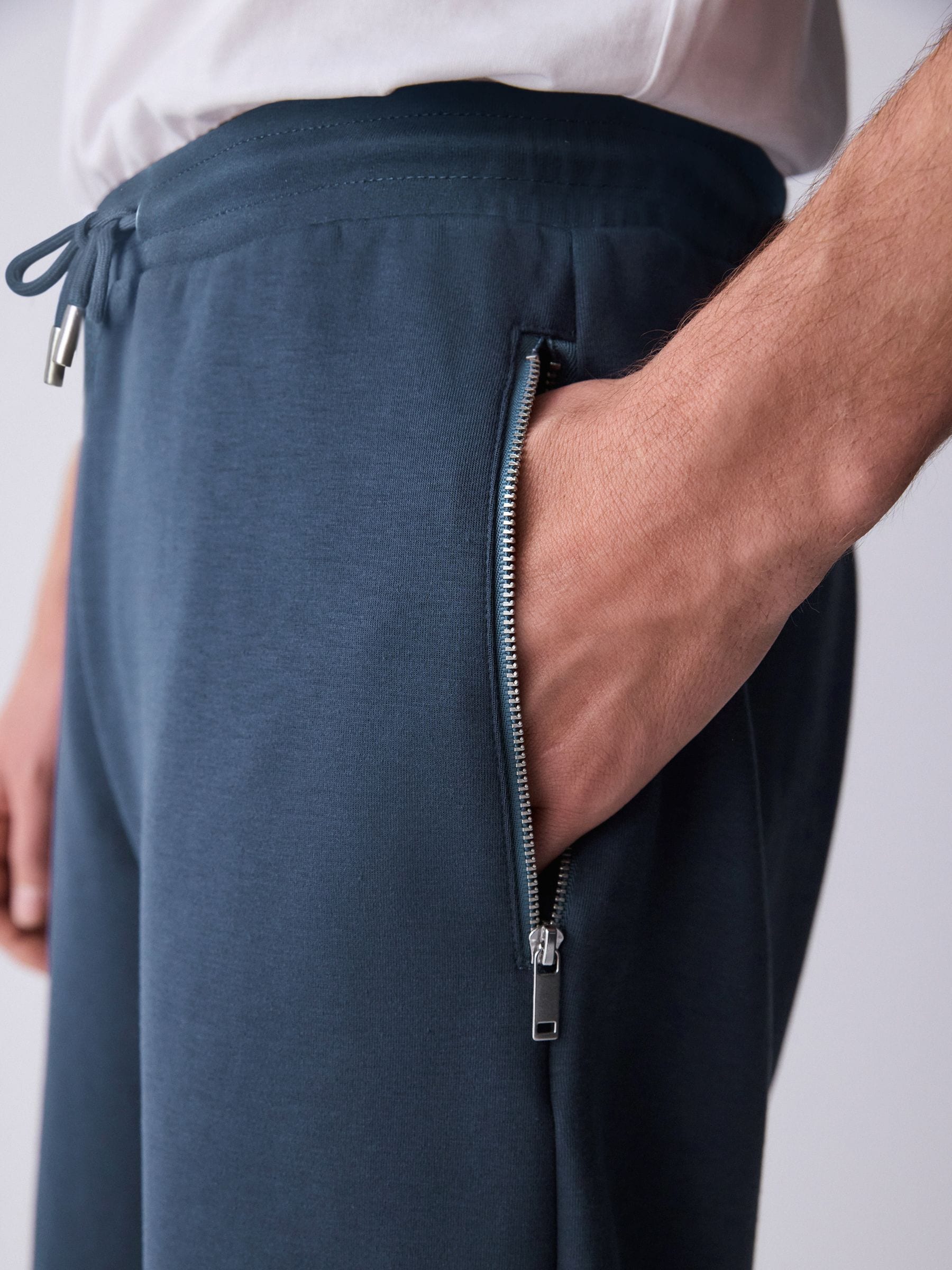 Buy Navy Straight Fit Zip Pocket Jersey Shorts from Next USA