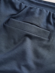 Bleumarin - Croi drept - Pantaloni scurți din tricot cu buzunare cu fermoar - Imaginea 7 din 9