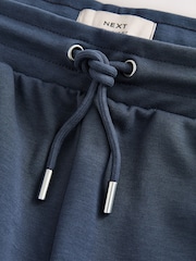 Bleumarin - Croi drept - Pantaloni scurți din tricot cu buzunare cu fermoar - Imaginea 9 din 9