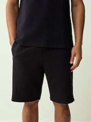 Black Straight Fit Zip Pocket Jersey Shorts - Image 1 of 9