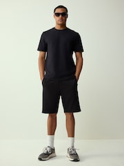 Black Straight Fit Zip Pocket Jersey Shorts - Image 3 of 9