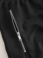 Black Straight Fit Zip Pocket Jersey Shorts - Image 7 of 9