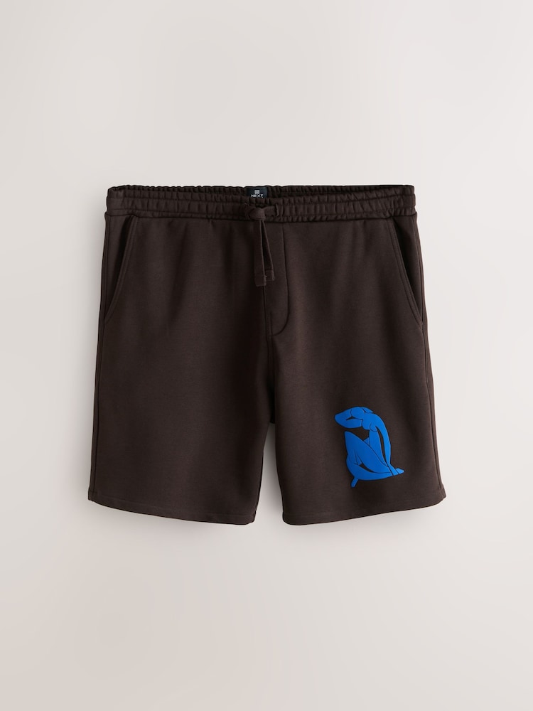 Brown Jersey Matisse Graphic Shorts - Image 1 of 4