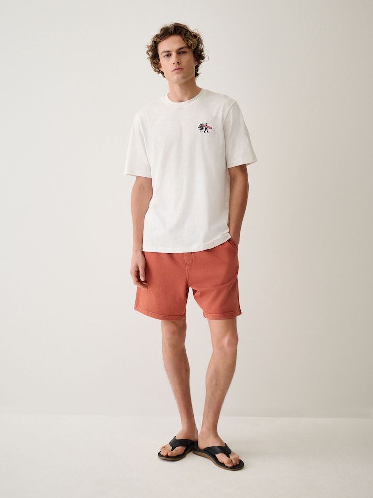 Orange Garment Dyed Jersey Shorts - Image 2 of 10