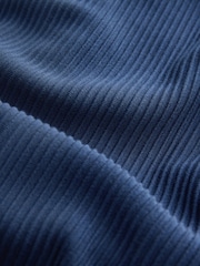 أزرق - Textured Jersey Drawstring Waist Shorts - Image 6 of 8