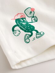 本色白色 - 球衣图案短裤 - 图片8 / 9