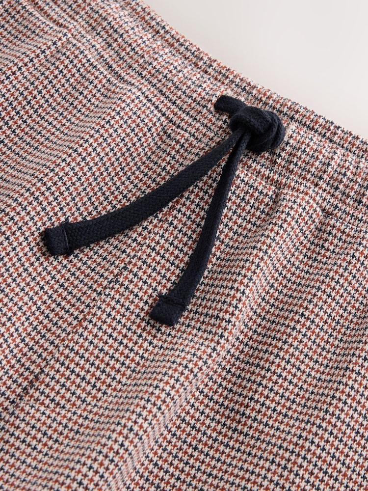 Red Jersey Dogtooth Check Shorts - Image 2 of 4 Red Jersey Dogtooth Check Shorts - Image 2 of 4