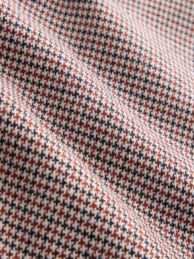 Red Jersey Dogtooth Check Shorts - Image 4 of 4 Red Jersey Dogtooth Check Shorts - Image 4 of 4