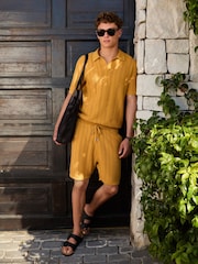 イエロー - リブ テクスチャー ニットショートパンツ - 画像 4 / 9