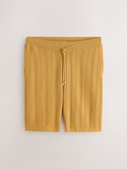 イエロー - リブ テクスチャー ニットショートパンツ - 画像 5 / 9