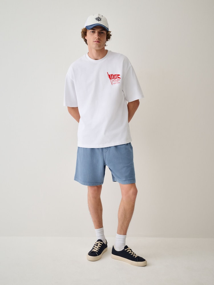 Blue Garment Dyed Jersey Shorts - Image 2 of 10