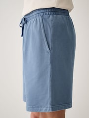 Blue Garment Dyed Jersey Shorts - Image 4 of 10