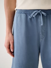 Blue Garment Dyed Jersey Shorts - Image 6 of 10