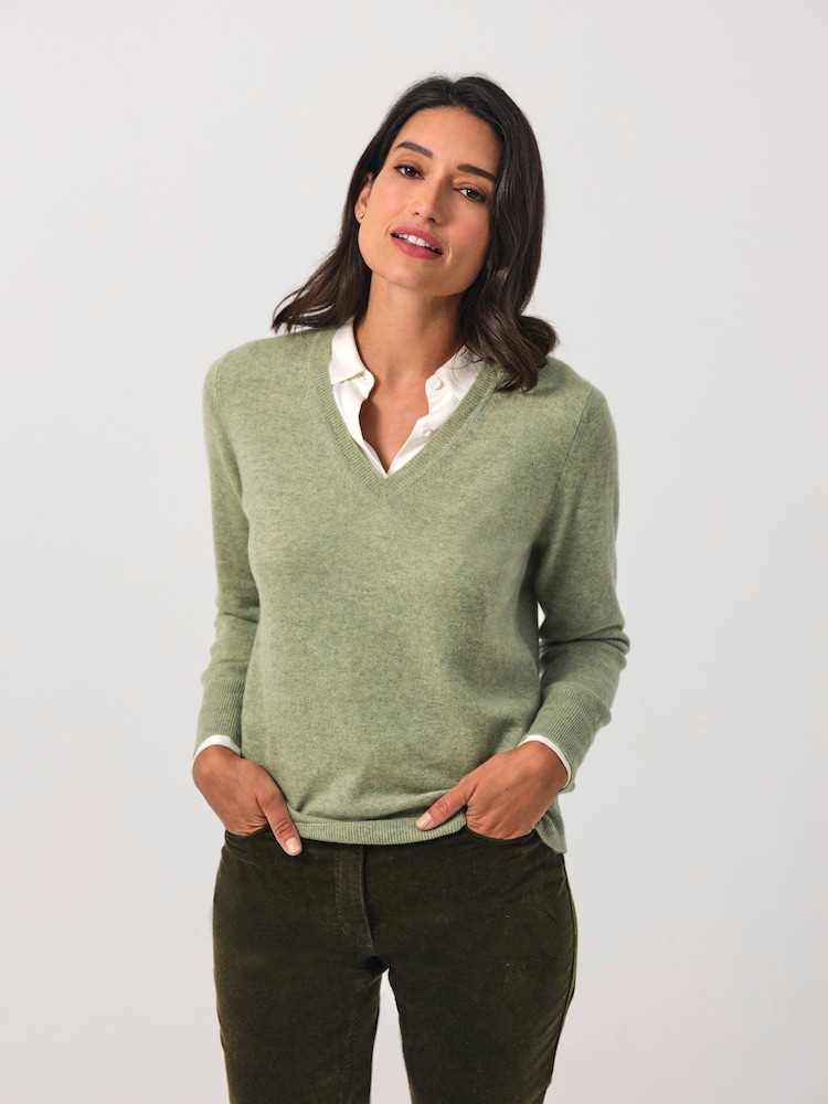 Pure Cashmere V-Neck Jumper - Image 1 of 3