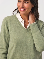 Pure Cashmere V-Neck Jumper - Image 3 of 3