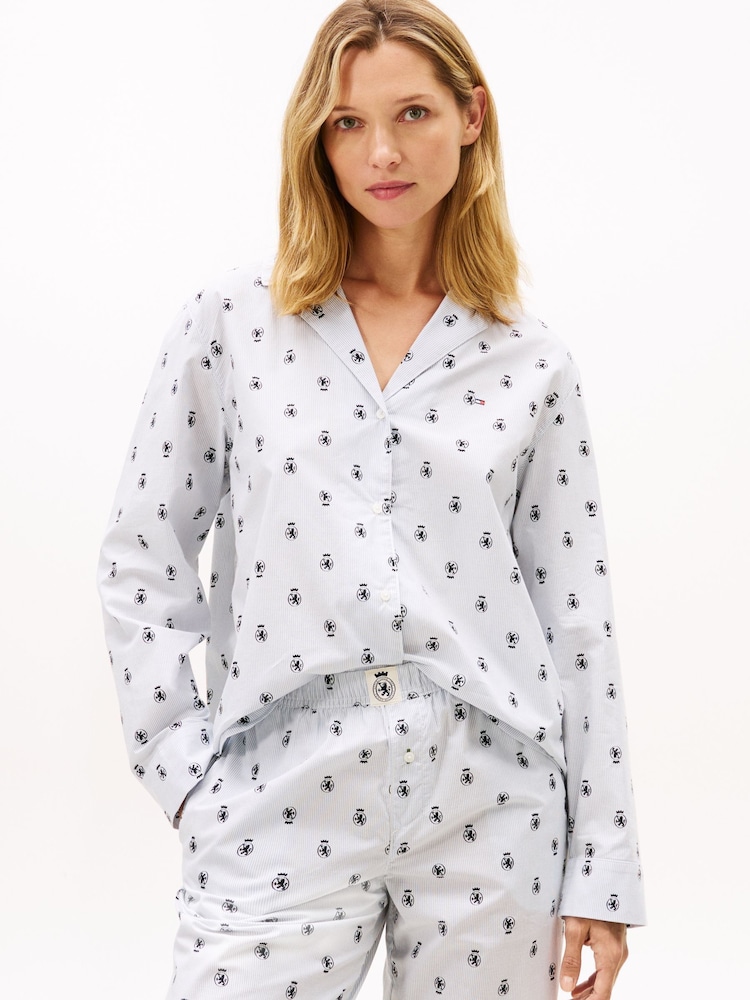 Tommy Hilfiger Print Poplin Pyjama Shirt - Imagen 1 de 4