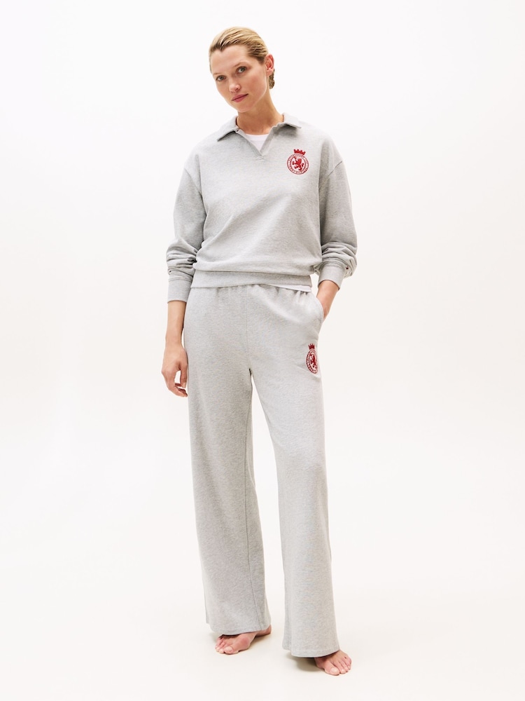 Tommy Hilfiger Grey TH Crest Relaxed Lounge Jumper - Image 2 of 5