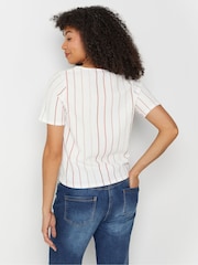 M&Co Stripe Button Tie Front Top - Bild 3 von 6