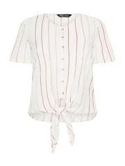 M&Co Stripe Button Tie Front Top - Bild 6 von 6