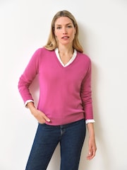 Pure Cashmere V-Neck Jumper - Image 1 of 3
