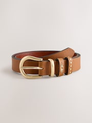 חום בהיר - Regular Western Leather Belt - תמונה 1 מתוך 3