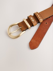 Tan Brown Regular Western Leather Belt - Image 4 of 5